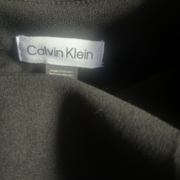 Calvin Klein Women's Long Flutter Sleeve Solid Shift Dress in Black Color - Picture 5 of 5